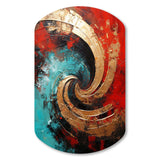 Red Blue Majestic Motion Spiral III - Asymmetric Metal Wall Art