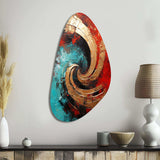 Red Blue Majestic Motion Spiral III - Asymmetric Metal Wall Art