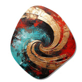 Red Blue Majestic Motion Spiral III - Asymmetric Metal Wall Art