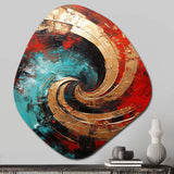 Red Blue Majestic Motion Spiral III - Asymmetric Metal Wall Art