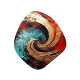 Red Blue Majestic Motion Spiral III - Asymmetric Metal Wall Art