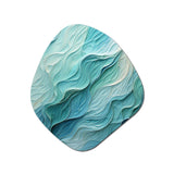 Aqua Blue And White Serenity Swirl I - Asymmetric Metal Wall Art