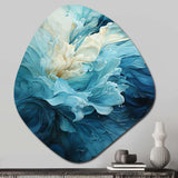 Aqua Blue And White Serenity Swirl III - Asymmetric Metal Wall Art