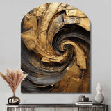 Gold Black Timeless Turn IV - Asymmetric Metal Wall Art