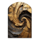 Gold Black Timeless Turn IV - Asymmetric Metal Wall Art