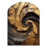 Gold Black Timeless Turn IV - Asymmetric Metal Wall Art