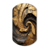 Gold Black Timeless Turn IV - Asymmetric Metal Wall Art