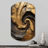 Gold Black Timeless Turn IV - Asymmetric Metal Wall Art