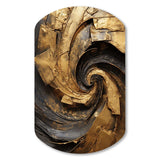 Gold Black Timeless Turn IV - Asymmetric Metal Wall Art