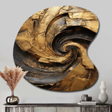 Gold Black Timeless Turn IV - Asymmetric Metal Wall Art