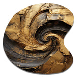 Gold Black Timeless Turn IV - Asymmetric Metal Wall Art