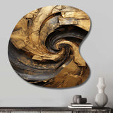 Gold Black Timeless Turn IV - Asymmetric Metal Wall Art