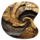 Gold Black Timeless Turn IV - Asymmetric Metal Wall Art