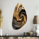 Gold Black Timeless Turn IV - Asymmetric Metal Wall Art