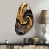 Gold Black Timeless Turn IV - Asymmetric Metal Wall Art