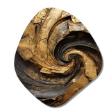 Gold Black Timeless Turn IV - Asymmetric Metal Wall Art