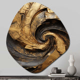 Gold Black Timeless Turn IV - Asymmetric Metal Wall Art