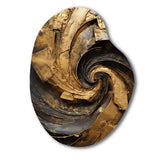 Gold Black Timeless Turn IV - Asymmetric Metal Wall Art