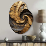 Gold Black Timeless Turn IV - Asymmetric Metal Wall Art