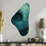 Teal Twisting Tranquility Spiral I - Asymmetric Metal Wall Art