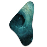 Teal Twisting Tranquility Spiral I - Asymmetric Metal Wall Art