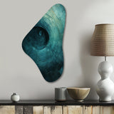 Teal Twisting Tranquility Spiral I - Asymmetric Metal Wall Art