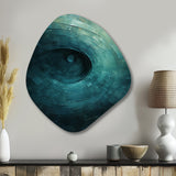 Teal Twisting Tranquility Spiral I - Asymmetric Metal Wall Art