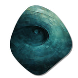 Teal Twisting Tranquility Spiral I - Asymmetric Metal Wall Art