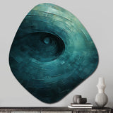 Teal Twisting Tranquility Spiral I - Asymmetric Metal Wall Art