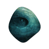 Teal Twisting Tranquility Spiral I - Asymmetric Metal Wall Art