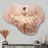 Beige Gold Minimalism Ballerina II - Asymmetric Metal Wall Art