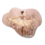 Beige Gold Minimalism Ballerina II - Asymmetric Metal Wall Art