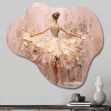 Beige Gold Minimalism Ballerina II - Asymmetric Metal Wall Art