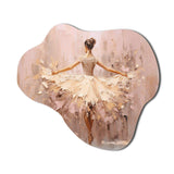 Beige Gold Minimalism Ballerina II - Asymmetric Metal Wall Art