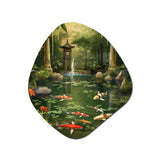 Bamboo And Koi Pond Showcase I - Asymmetric Metal Wall Art