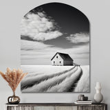 Black And White Barn Minimalism Country Charm I - Asymmetric Metal Wall Art