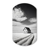 Black And White Barn Minimalism Country Charm I - Asymmetric Metal Wall Art