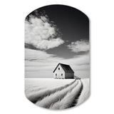 Black And White Barn Minimalism Country Charm I - Asymmetric Metal Wall Art