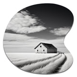 Black And White Barn Minimalism Country Charm I - Asymmetric Metal Wall Art