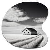 Black And White Barn Minimalism Country Charm I - Asymmetric Metal Wall Art