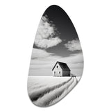 Black And White Barn Minimalism Country Charm I - Asymmetric Metal Wall Art