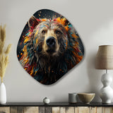 Multicolor Grizzly Bear Grace - Asymmetric Metal Wall Art