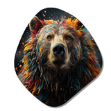 Multicolor Grizzly Bear Grace - Asymmetric Metal Wall Art