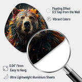 Multicolor Grizzly Bear Grace - Asymmetric Metal Wall Art