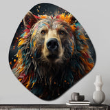 Multicolor Grizzly Bear Grace - Asymmetric Metal Wall Art