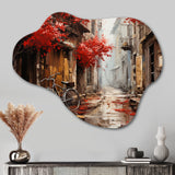 Crimson Ride Red Flowers I - Asymmetric Metal Wall Art