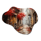 Crimson Ride Red Flowers I - Asymmetric Metal Wall Art