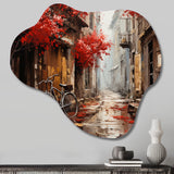 Crimson Ride Red Flowers I - Asymmetric Metal Wall Art