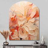 Minimalism Peach Flowers - Asymmetric Metal Wall Art