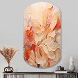 Minimalism Peach Flowers - Asymmetric Metal Wall Art